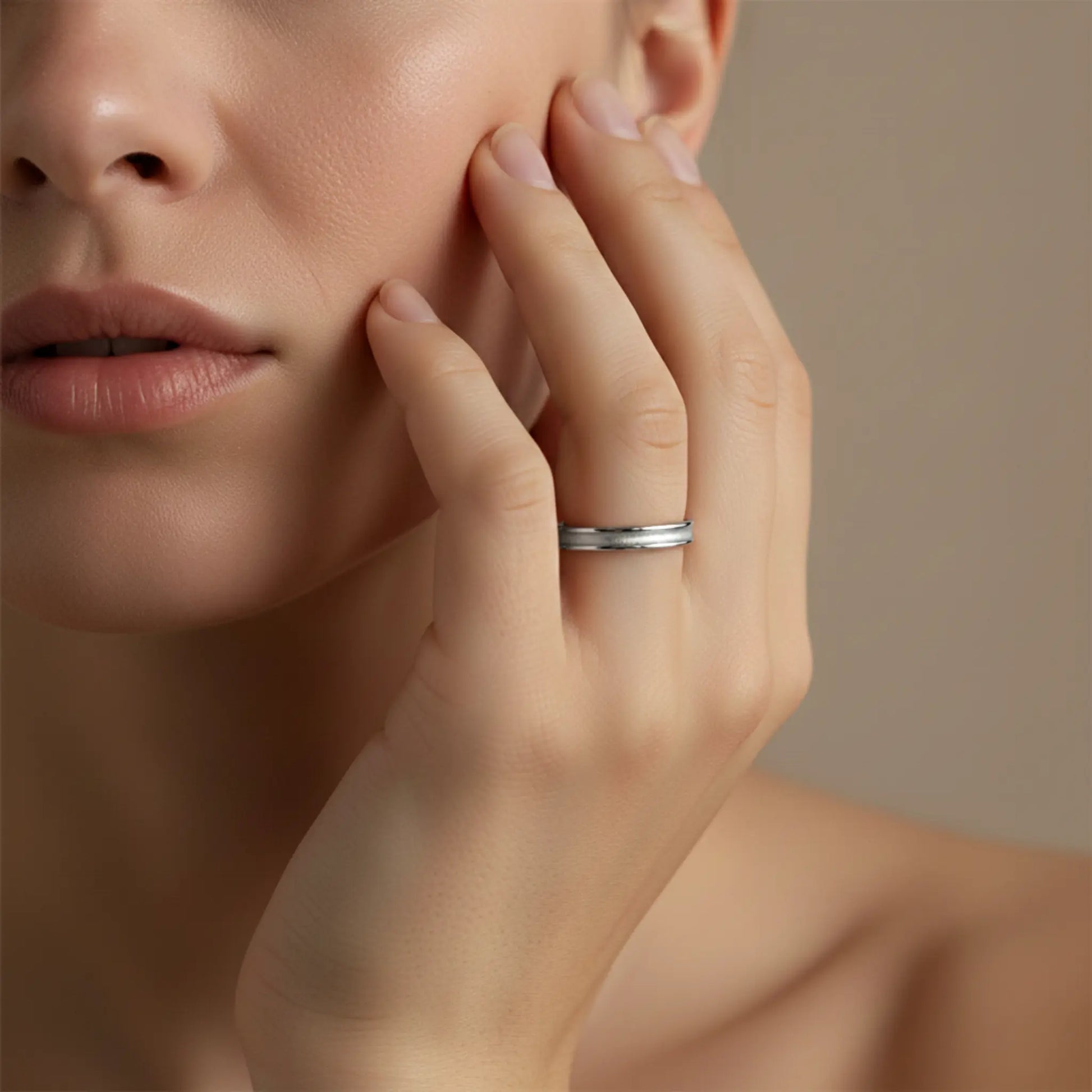 Meridian Abundance ring by Dimis Designs worn on hand, sterling silver ritual ring symbolising wealth, flow, and abundance.